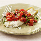 Sautéed Flounder with Mint and Tomatoes